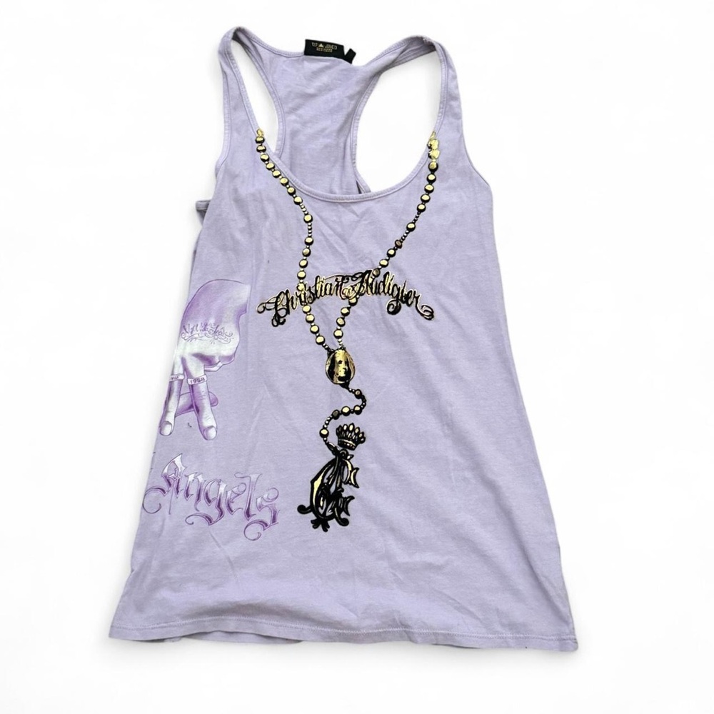 Christian Audigier Purple Tank Top